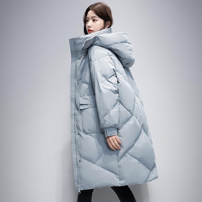 Winter Damen Parka mit Kapuze Jacken Verdicken Warme Baumwolle gefütterte Puffer Mäntel Lässige Lange Parkas Kleidung Lose Oberbekleidung