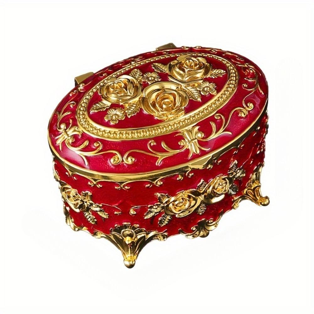 

Элегантная шкатулка для украшений из розовой эмали, серьги, кольца, ожерелья, органайзеры для хранения металла, декоративные винтажные витрины для дома