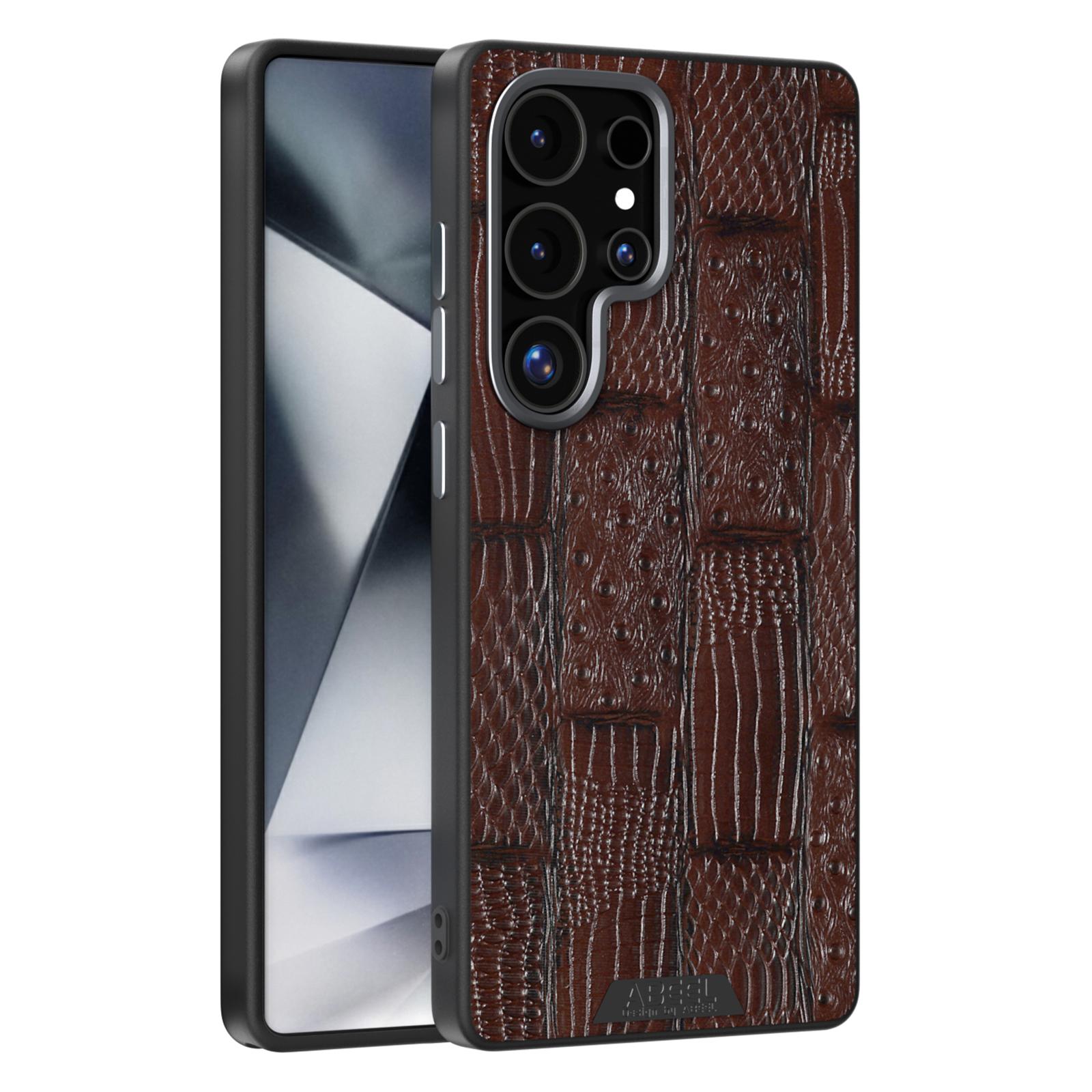 

ABEEL Чехол для Samsung Galaxy S25 Ultra, совместимый с MagSafe, текстура «зверь», микро-тиснение, задняя крышка Coffee