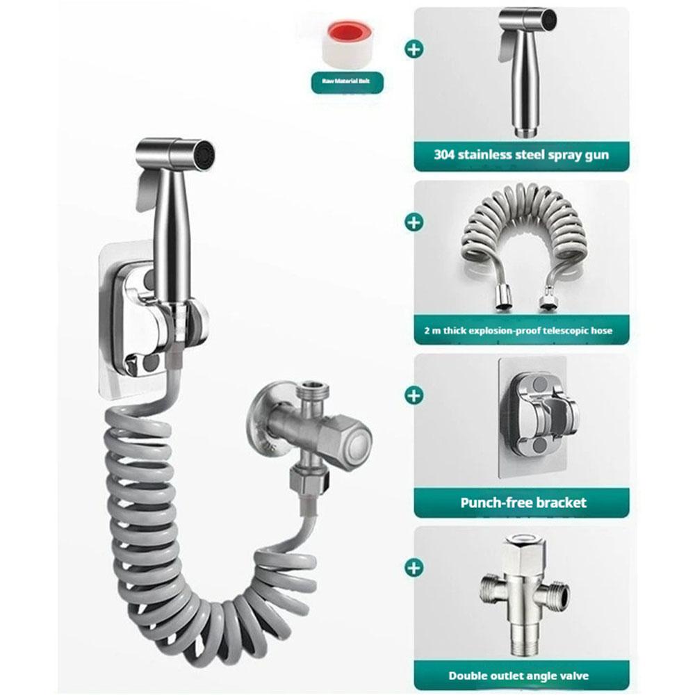 Handheld 304 Stainless Steel Toilet Companion Set Toilet Flushing Boosting Spray Head Toilet Women's Washers Accessories