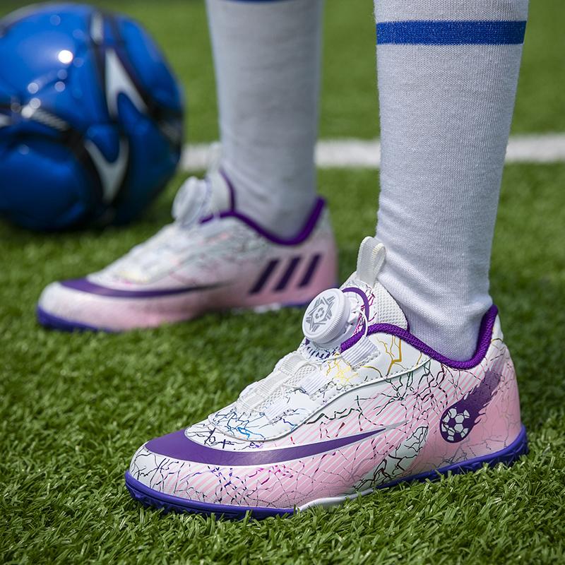 New Arrival Children's Soccer Shoes Comfortable Low-Cut Elastic Training Sneakers Boys Turf Anti-Slip Football Shoes Teenagers