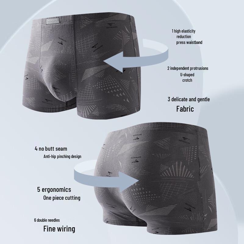 Septwolves 7A Antibacterial 100% Cotton Boxer Briefs for Men