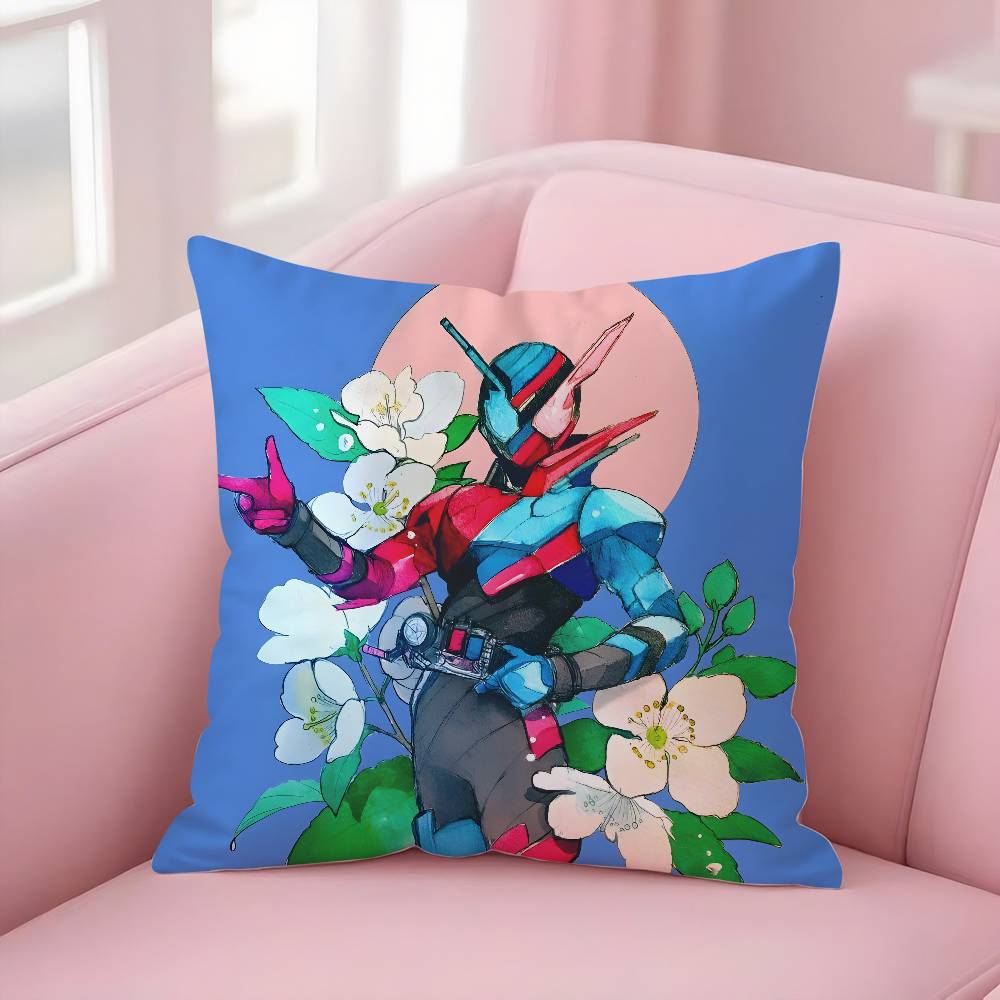 Hot-blooded Anime K-Kamen RiderS Pillow Case Soft Plush Fabric Double Sided Print Decorative Home Living Room Gift Cushion Cover