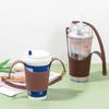 Portable Cup Holder With Leather Handle Anti-scalding Reusable Mug Sleeves For Everyday Use
