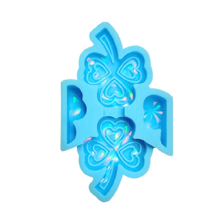 Silicone Epoxy Resin Casting Mold Light and Shadow Clover Molds for Straws Decor 1 синий