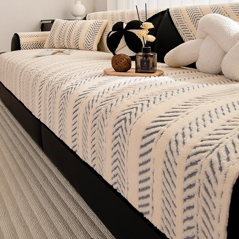 

Sofa Cushion New Autumn And Winter Thickened Non-Slip Seat Cushion Leather Sofa Cover Shu Cotton Lint Sofa Cover Cloth Towel Seat Cushion 70*70cm