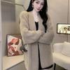 Autumn/winter Women's Mink Fleece Jacket Thickened Warm Mink Fleece Knitted Cardigan Sweater Coat Solid Color Plush Knitted Top