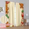 2pcs,2D Plane Printing Curtains Christmas Cookies Border Festive Treats (4) Versatile Fabric (without Rod) Art Deco Festive