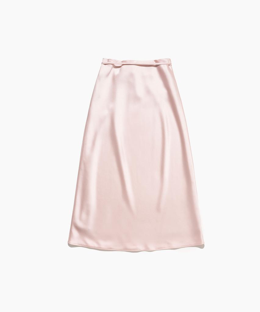 TTUDEMENT Satin Long Skirt (Pink)