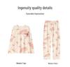 Women's 2025 Long-Sleeve Cartoon Pullover Pajamas with Chest Pad - Versatile Cotton Set for Indoor/Outdoor Wear (Autumn/Winter).