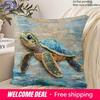 Sea Turtle Pillow Cover: 2D Flat Printing For A Unique Look Sofa Cushion Cover, Home Decoration, 2D Printing