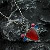 Anime JOJO'S BIZARRE ADVENTURE Collana Pietra Rossa di Aja Ciondolo Cosplay Collana a Catena Girocollo Collane Ciondoli Gioielli Donna Uomo