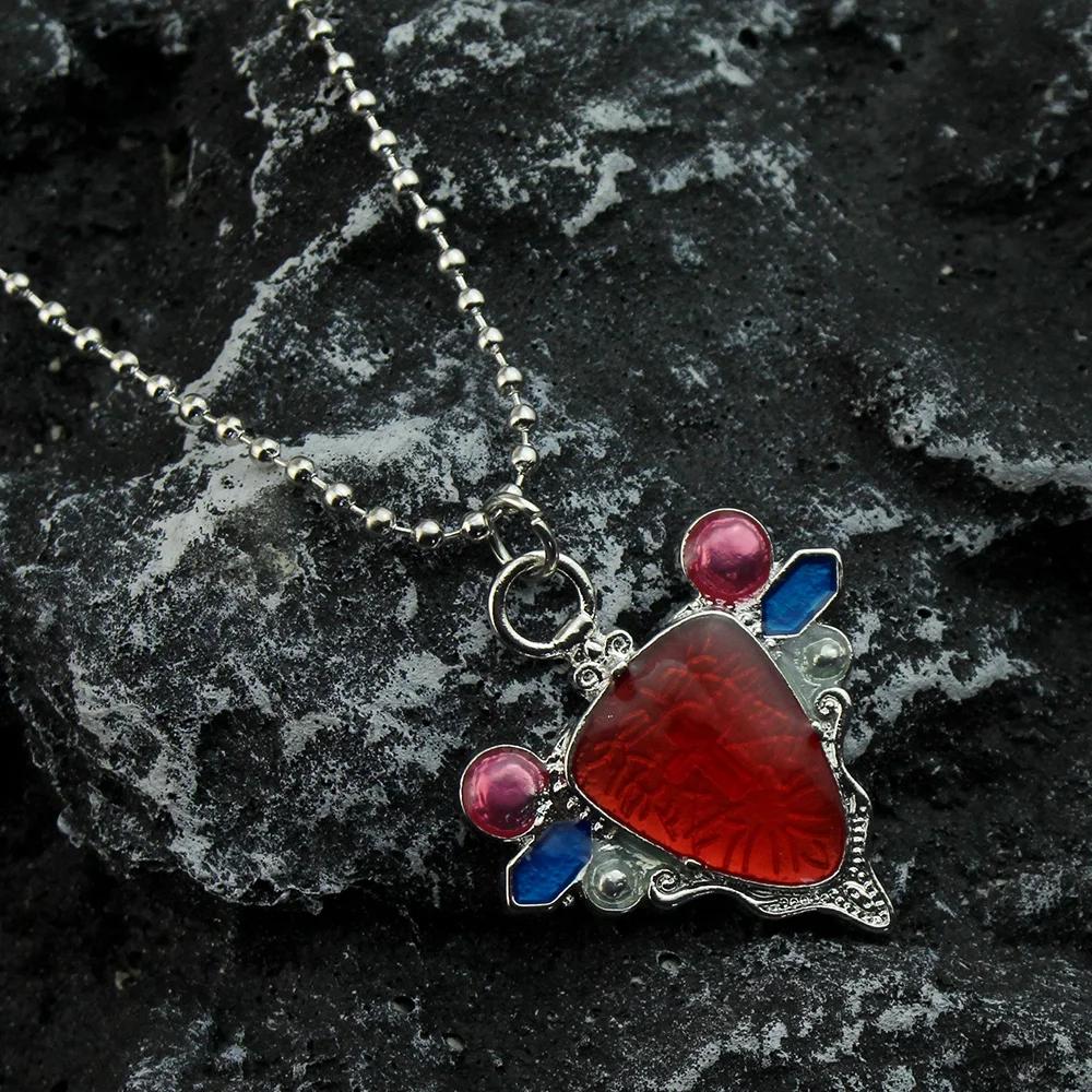 Anime JOJO'S BIZARRE ADVENTURE Collana Pietra Rossa di Aja Ciondolo Cosplay Collana a Catena Girocollo Collane Ciondoli Gioielli Donna Uomo