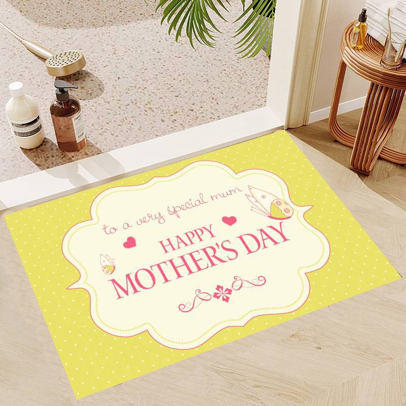 Mother's Day Theme Floor Mat Door Mat Washable Non-Slip Living Room Sofa Chairs Area Mat Kitchen Doormat Area Rug KId Play Mats