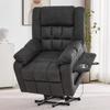 Electric TV Chair, Massage Chair with Heat Function, Recliner with Footrest, 2 Side Pockets, Drink Holder, USB Ports, Grey.[Old SKU:N653P069G]