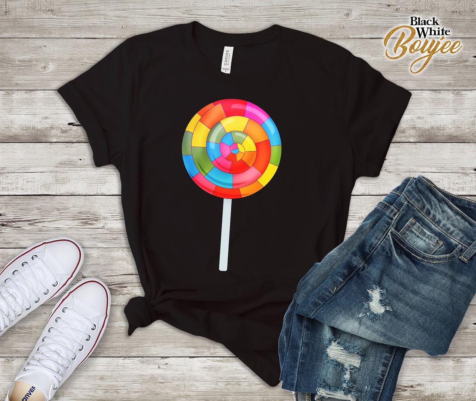 Rainbow Lollipop Cute Costume Boys Girls Pride Candy Crush Shirt XL