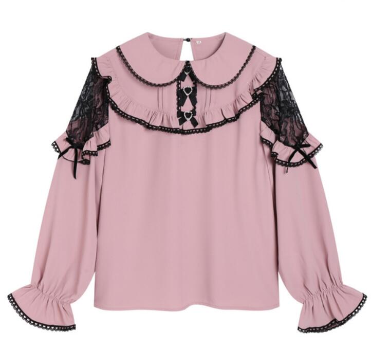 

Сладкая и пряная черно-розовая рубашка в японском стиле Sweet Inner Style для девочек XS розовый