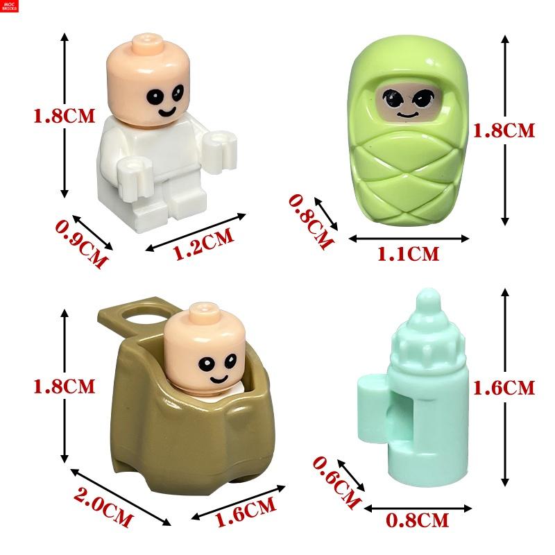 MOC Bausteine Baby Kinderwagen Kinderwagen Flaschenhalter Bildungsbausteine Kinder Mädchen Spielzeug Geschenk