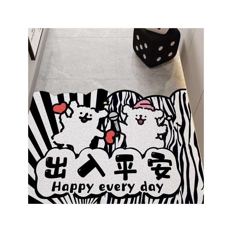 Cartoon Welpen Eingangstürmatte, Eingangstür Kann Geschnitten werden Seidenring Fußmatte, Haushalt Schaben Schlamm Reiben Schmutzabweisende Fußmatte