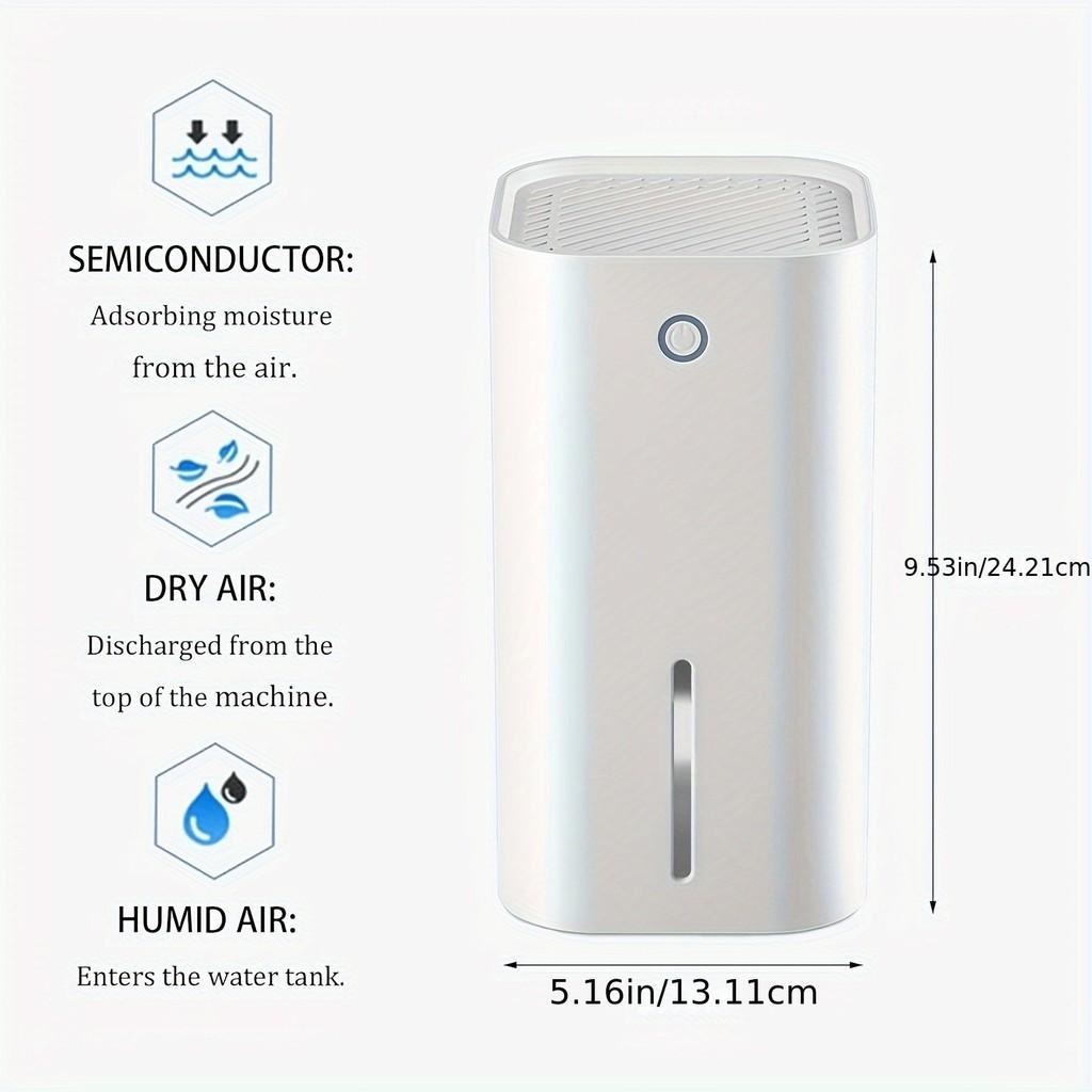 22W 850ML Haushaltsentfeuchter mit grundlegendem Luftfilter Tragbarer kleiner Entfeuchter Geräuscharm Lufttrocknungsmaschine