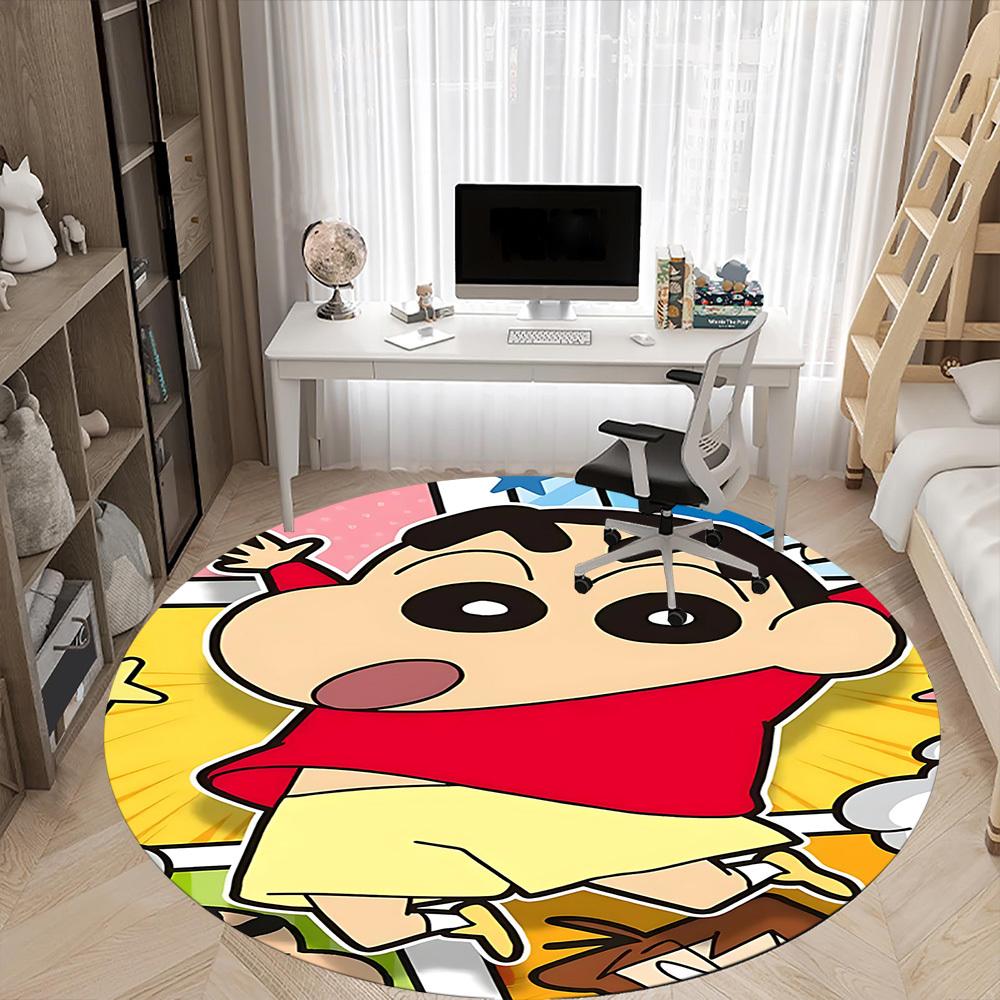 1pc Crayon Shin-chan Office Round Area Rug, Under Office Chairs Bedroom Living Room Home Decor a1022153