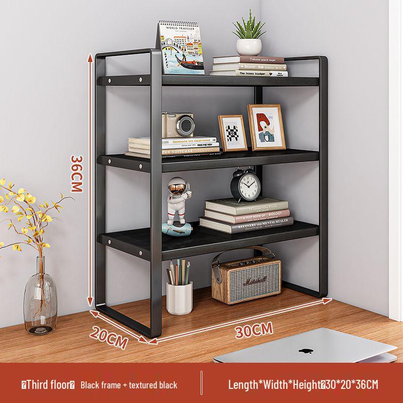 Wrought Iron Desktop Bookshelf for Bedroom, Living Room, or Office - Small, Simple Tabletop Organizer