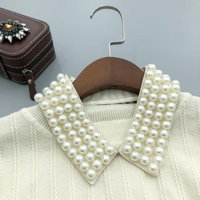 Elegant Detachable False Collar Faux Pearl Collar Ladies Sweater Shirt Sewing False Collar Sweater Dress Supplies