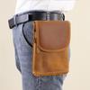 Cowhide Crossbody Bag, Leather Phone Waist Bag, Belt Bag, Portable and Lightweight Top Layer Cowhide Flip Bag