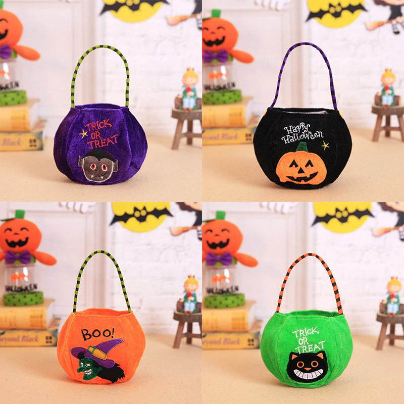 Halloween Bags Candy Pumpkin Handbag Trick Or Treat Cat Witch Bags Decor Prop