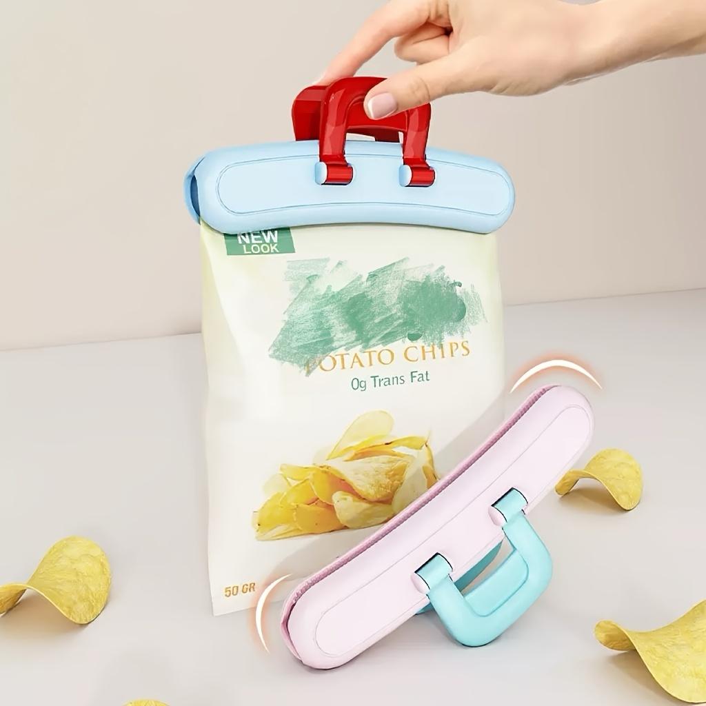 4Pcs Large Snack Bag Sealing Clips, Available in 4 Different Colors, Moisture-Proof Sealing Tool for Food Storage