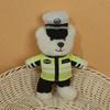 Traffic Police Officer Bear Doll Cute Doll Police Car Keychain Plush Toy Schoolbag Pendant Small Pendant Puppet
