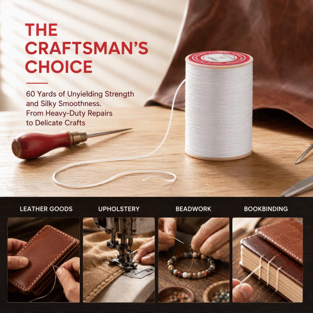 Polyester Waxed Thread Round Braided Stitching Thread Durable Sewing Cord  Leather Crafts
