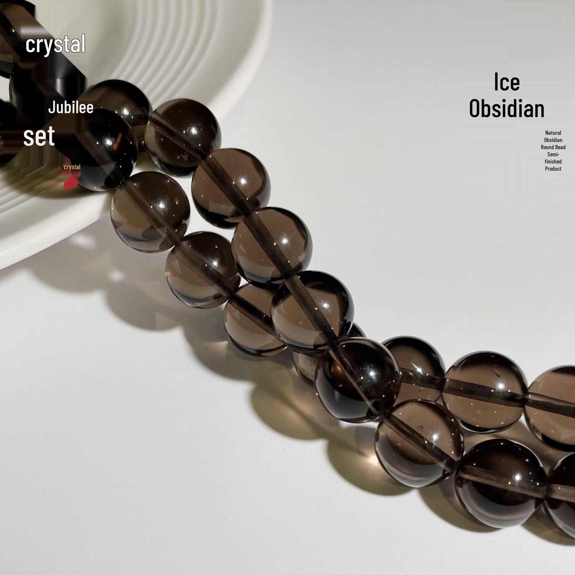 

Jingxi Crystal Natural Icy Obsidian Round Beads for DIY Jewelry Accessories, Bracelet Semi-finished Product 6mm