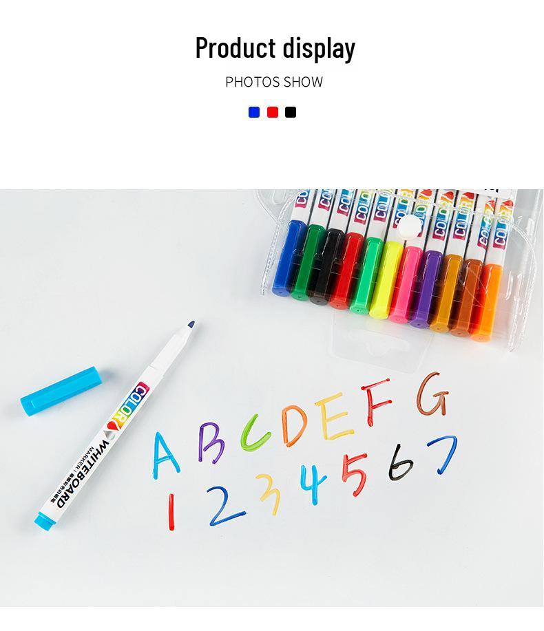 Lotu Erasable Colored Whiteboard Markers: 12/24 Fine Tip Floating Drawing Pens for Kids