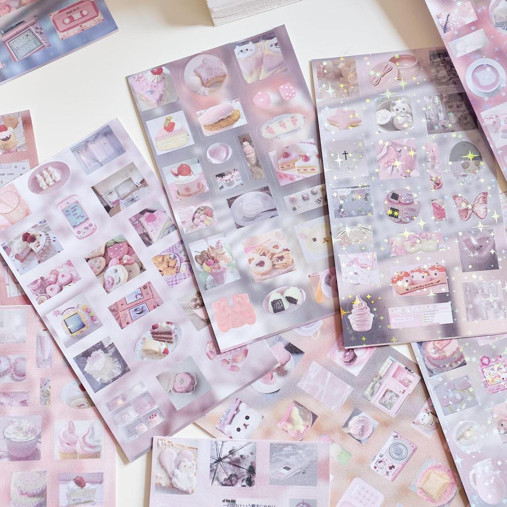 Zaomao Small Nose Gacha Sticker Book: Vanilla Souvenir Series, Die-cut Old-fashioned Food Style Stickers for Journaling