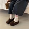 2025 New Belt Buckle Thick-soled Imitation Lamb Wool Cotton Slippers Outer Wear Bag Head Fluff Half-drag Warm Women's Shoes Slippers