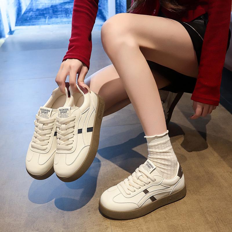 First layer cowhide~ genuine leather children's autumn new versatile little white shoes casual sports board shoes