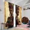 2pcs,2D plane printing Window Curtain Reflections of Elegance Durable Polyester (without rod) Decorations Inside for Bedroom,