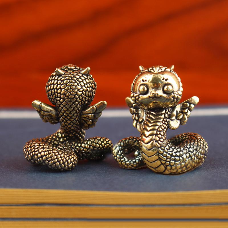 

Красота Кобра Маленькие украшения Цельная латунь Змея Чайный столик Антикварные Маленькие медные изделия Медные резные фигурки Ручки Медная посуда Чайные питомцы United States