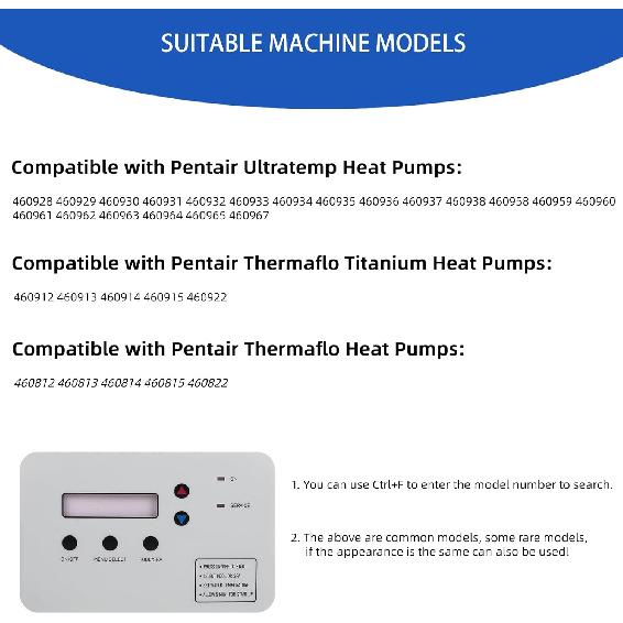 2024 Upgrade 472734 Heat Pump Keypad Switch Membrane Coverage Compatible with PENTAIR Ultratemp Pool and Spa Heat Pump 473425 473693 More Waterproof