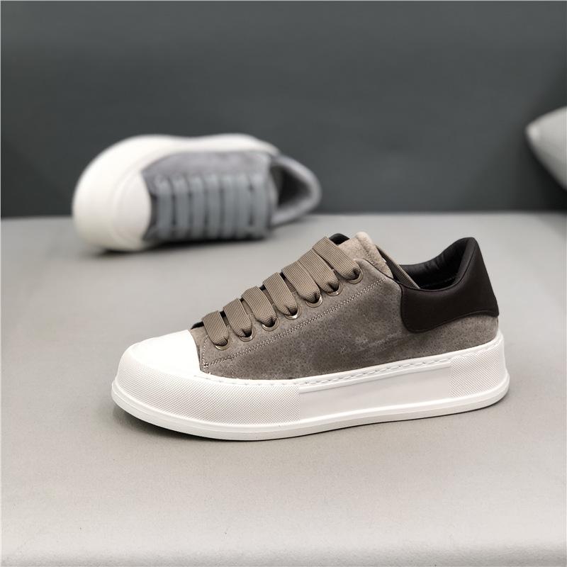 

Leather solid color lace-up thick bottom sports leisure sub bc 43