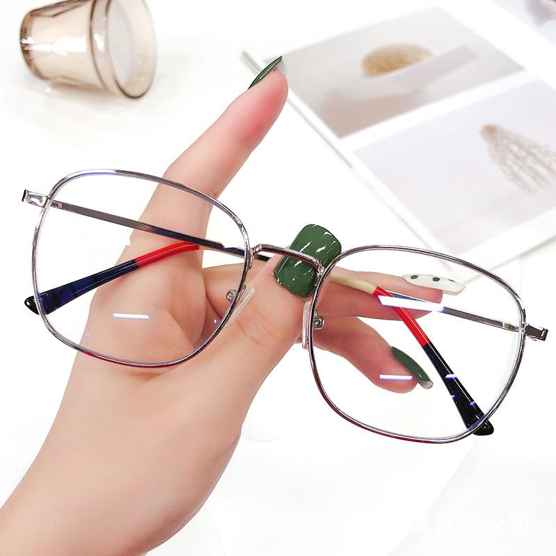 Fashion unisex square Plain glasses for men women Metal frame glasses for party eyeglasses Gentle Black Edging frame