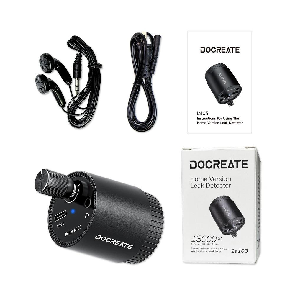 

13000x Sound Amplification Pipeline Water Leakage Detector High Sensitivity Type-C Charge Water Leakage Detection Tool Portable чорний
