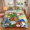3pc Christmas Gnome Decorative Bedding Set-Festive Holiday Decoration for Bedroom,Guest Room,Living Room 1169a