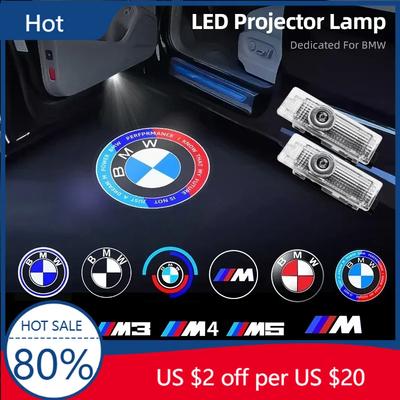 New Hots E60 2Pcs Led Laser Projector Car Door Welcome Light for BMW 50th M E84 E87 X5 E70 F25 E90 E91 F01 F02 E60 E61 F10