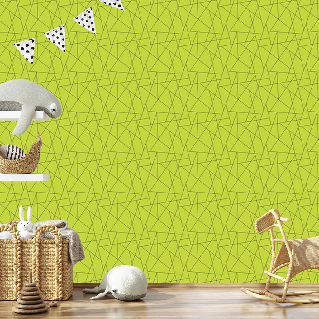 Wallpaper Geometric Pattern Lime Background, Lime Center 50x1000