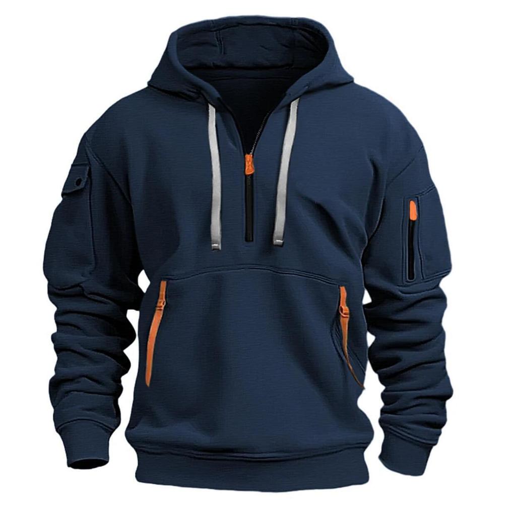 Cotton Dropped Shoulder Hooded Sweatshirt Men's Plus Size Loose Pullover Fashion Sweatshirt