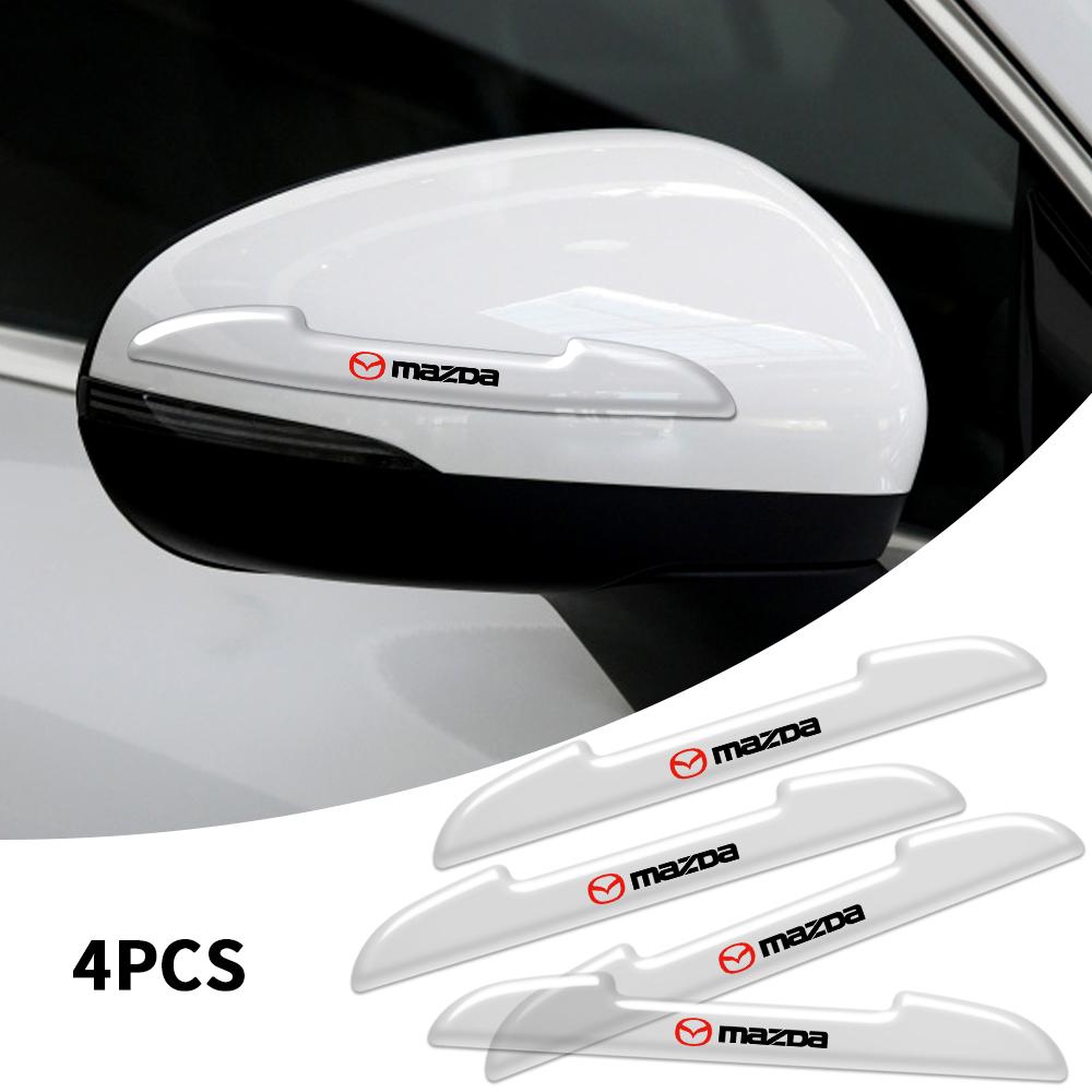 4Pcs PVC Car Door Rearview Mirror Anti-collision Protective Stickers For Mazda 3 6 MPS CX8 CX3 CX5 Atenza Axela Demio MS ca1