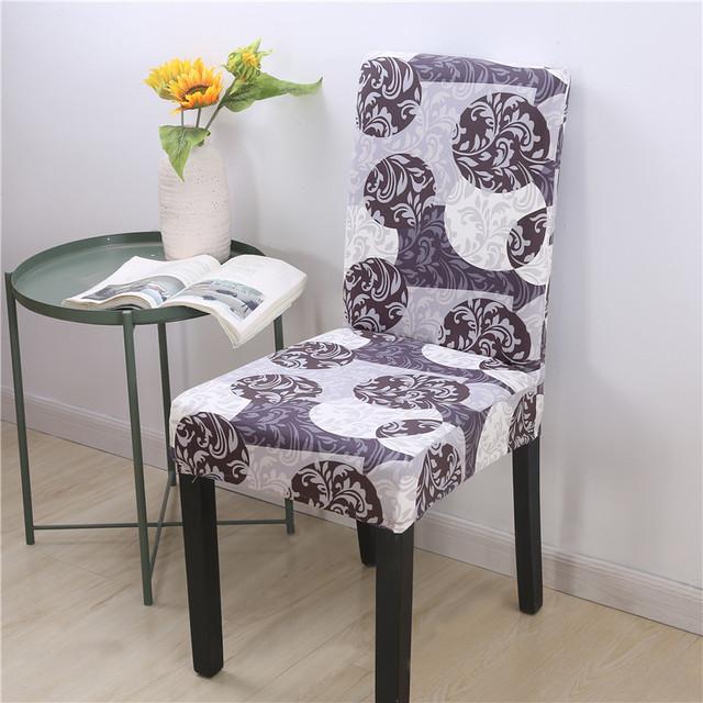Printed Dining Chair Case Spandex Elastic Chair Slipcover Case Stretch Seat Covers For Wedding Hotel Banquet Home Use Dining Room