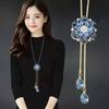 Alloy long sweater chain necklace pendant women's simple and versatile autumn and winter clothes pendant accessories